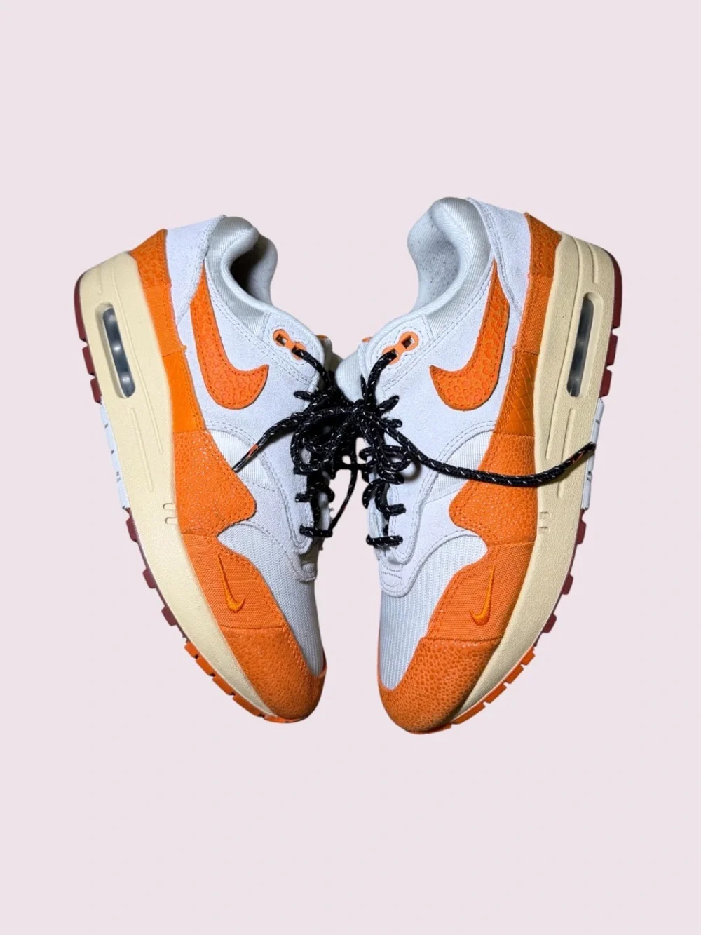 ike Air Max 1 Light Bone/Magma Orange DZ4709-001 Women's Size 8.5 Medium